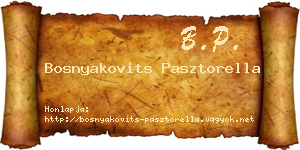 Bosnyakovits Pasztorella névjegykártya